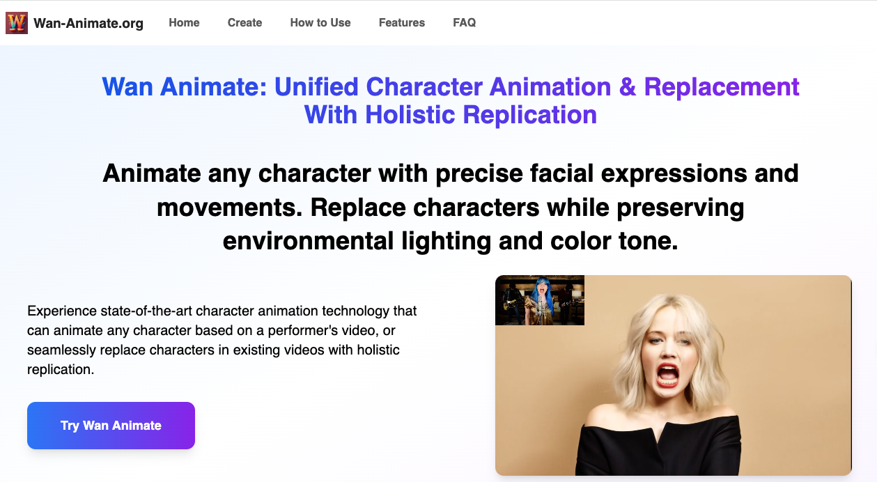 Wan 2.2 Animate |AI 角色动画工具