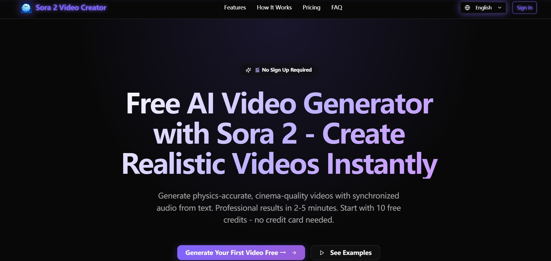 Free AI Video Generator with Sora 2 - Create Realistic Videos Instantly