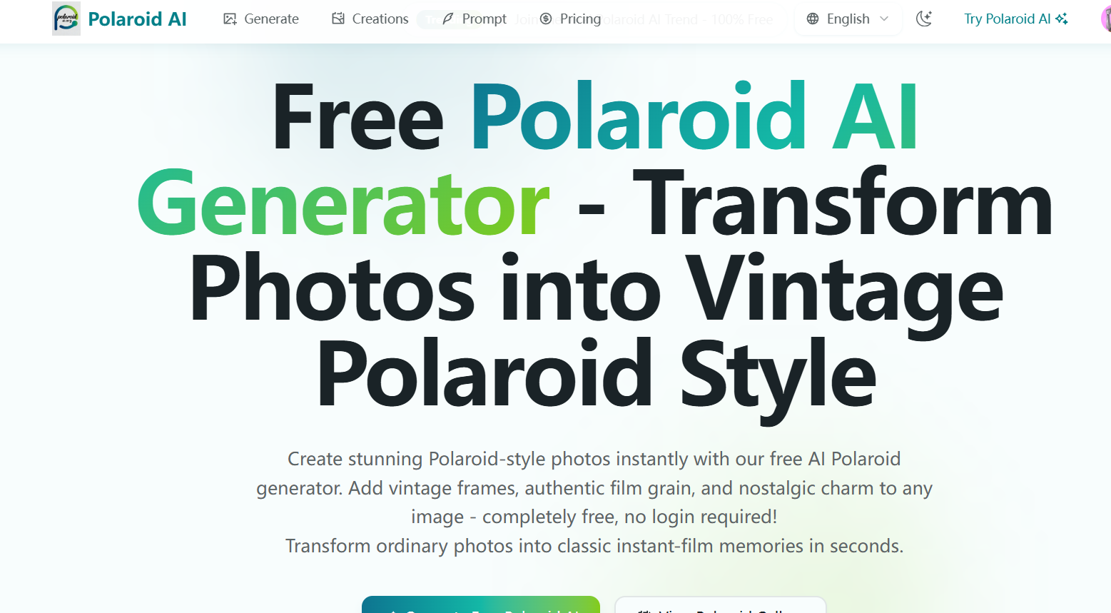 Free Polaroid AI Generator - Transform Photos into Vintage Polaroid Style | Polaroid AI