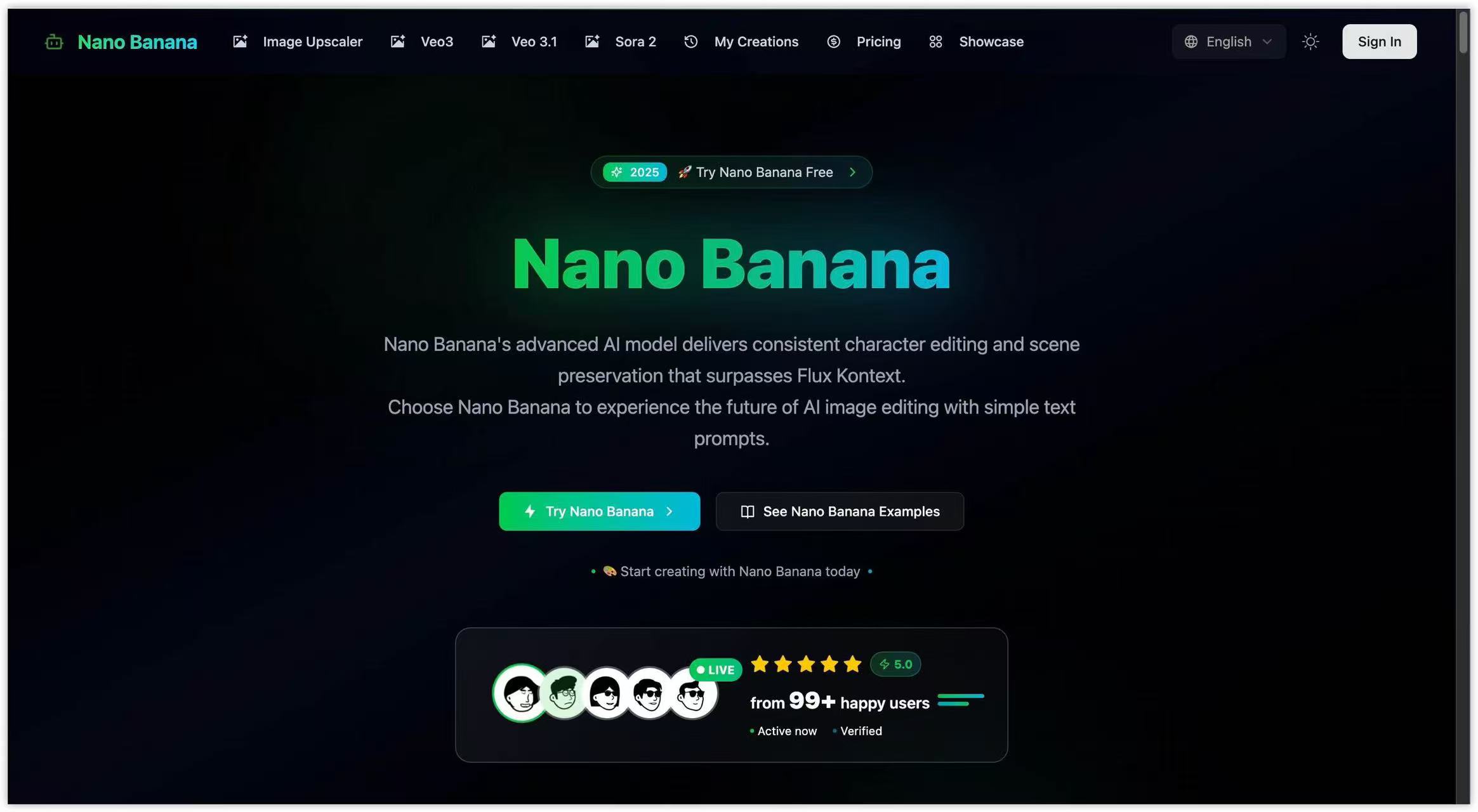Nano Banana - AI 图像生成器 | 通过聊天编辑图像