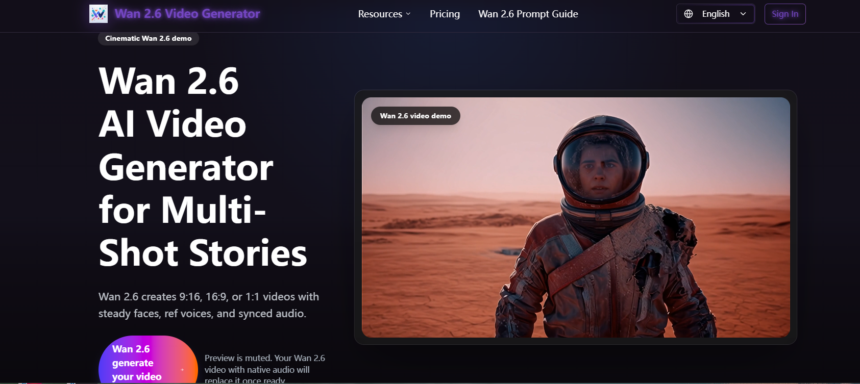 Wan 2.6 AI Video Generator for Multi-Shot Stories
