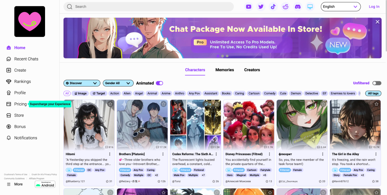 CrushOn.AI - 无限制的NSFW角色AI聊天平台