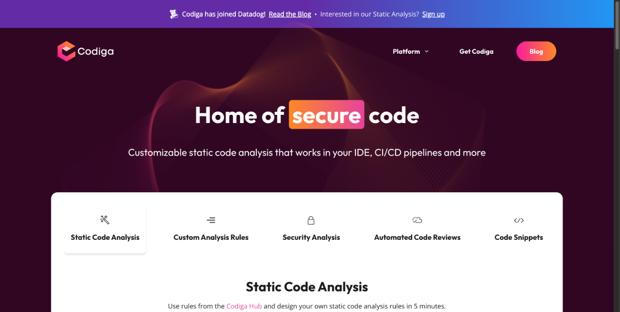 Codiga - 代码分析