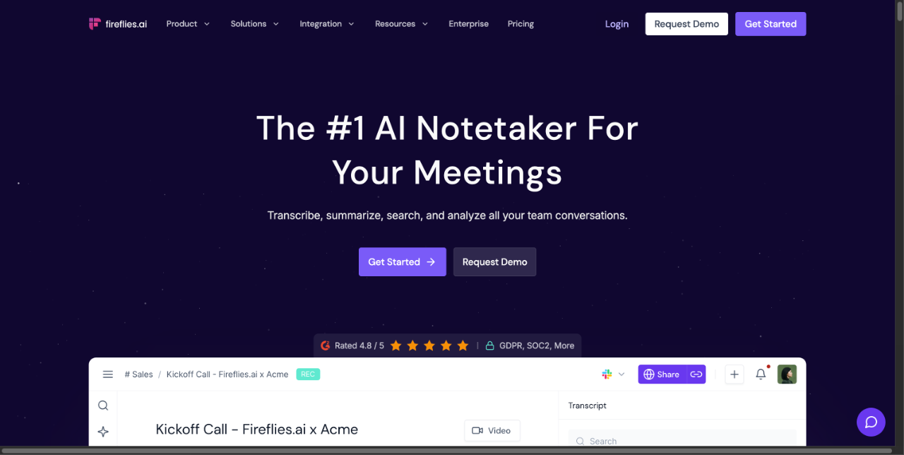 Fireflies ai - AI会议助手