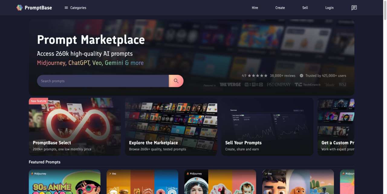 PromptBase - AI提示词分享平台