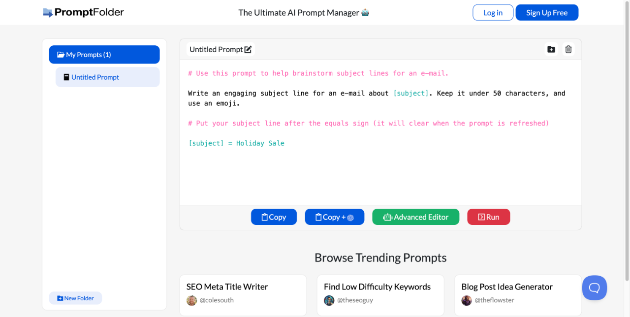 PromptFolder - 提示词管理工具