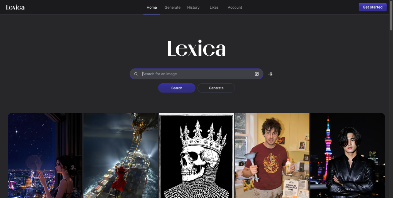 Lexica - AI生成艺术的搜索引擎和创意平台