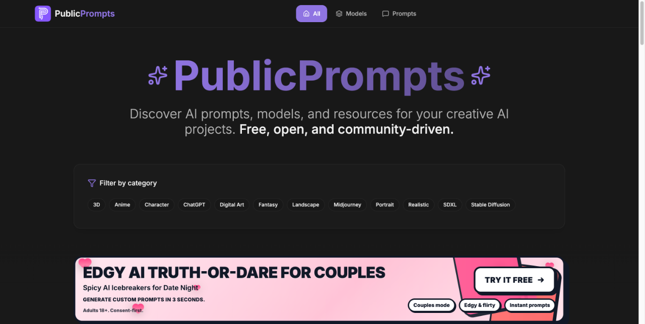 Public Prompts - 高质量AI提示词库