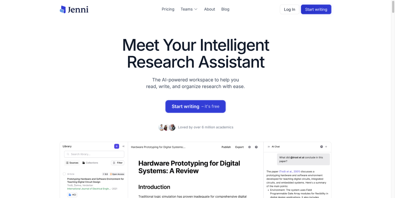 Jenni AI - AI学术写作平台