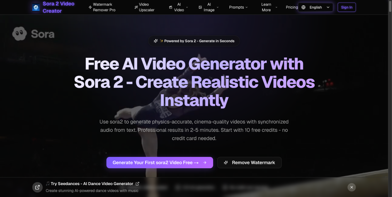 Free AI Video Generator with Sora 2 - Create Realistic Videos Instantly