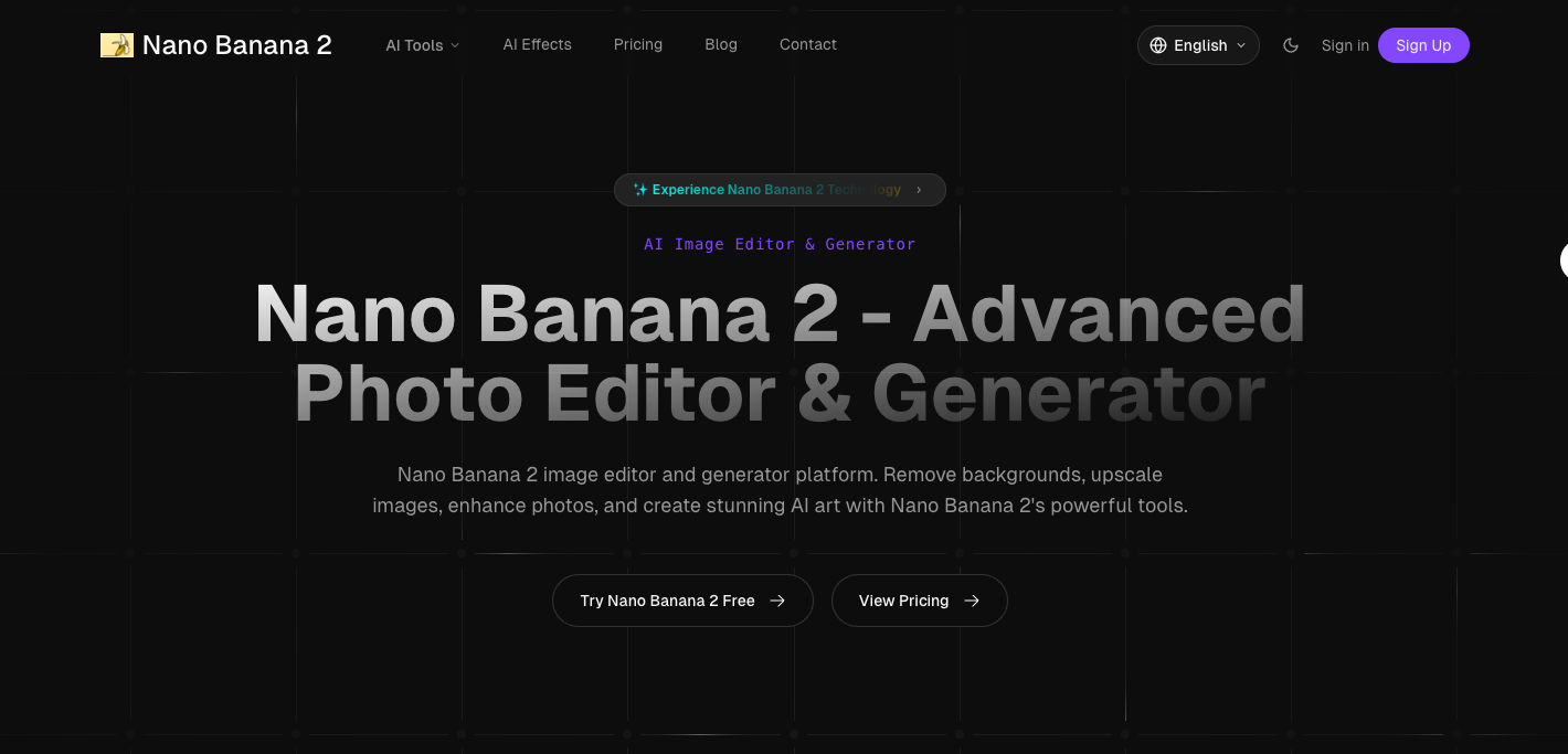 Nano Banana 2 - Advanced Photo Editor & Generator