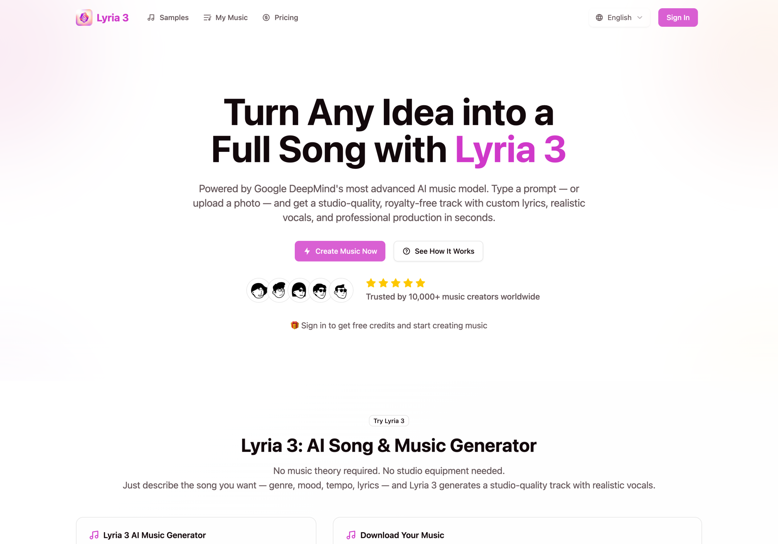 Lyria 3 Pro - Premier AI Song & Music Generator