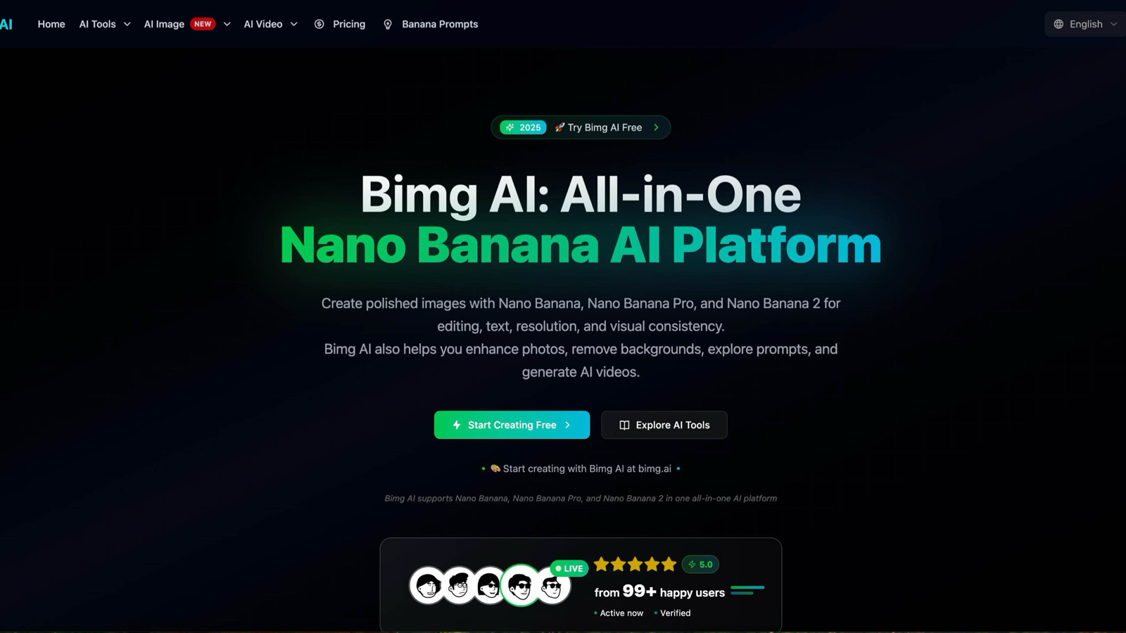 Bimg AI: All-in-One Nano Banana AI Platform