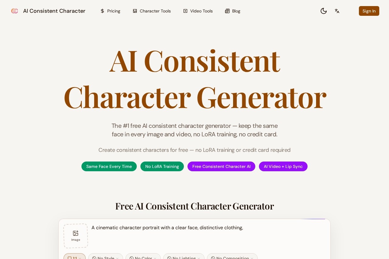 Consistent Character AI