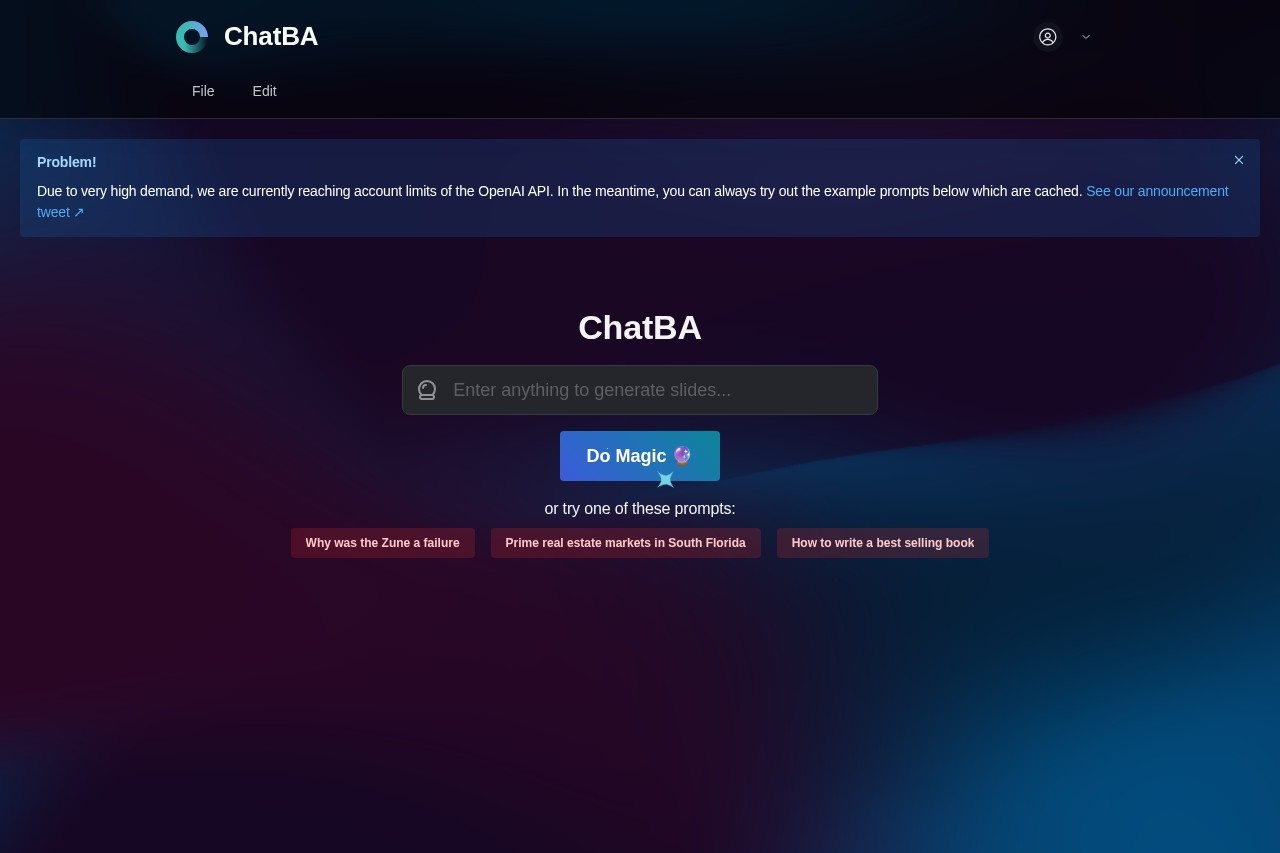 ChatBA screenshot