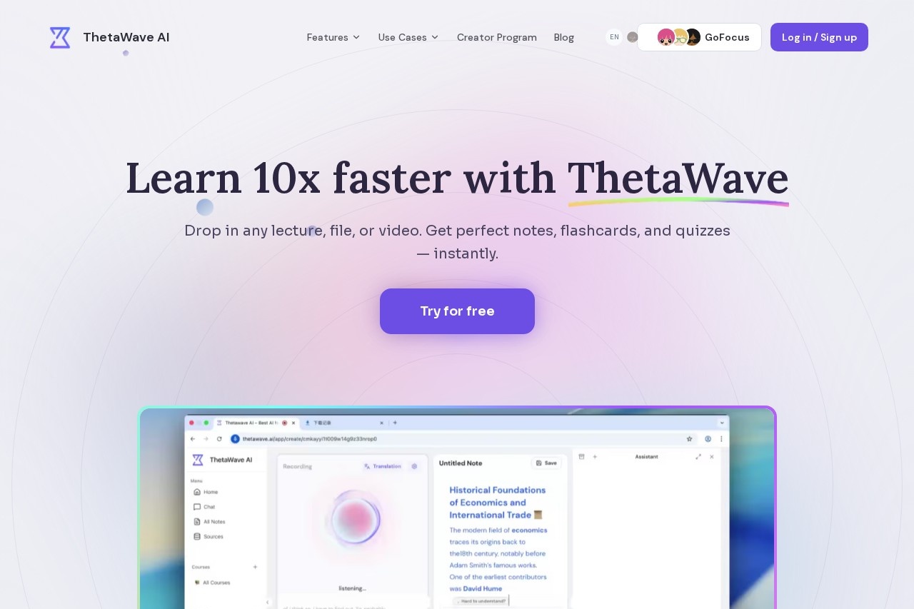 ThetaWave AI 截图