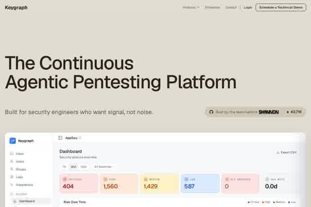 Keygraph - Continuous Agentic Pentesting for the Enterprise
