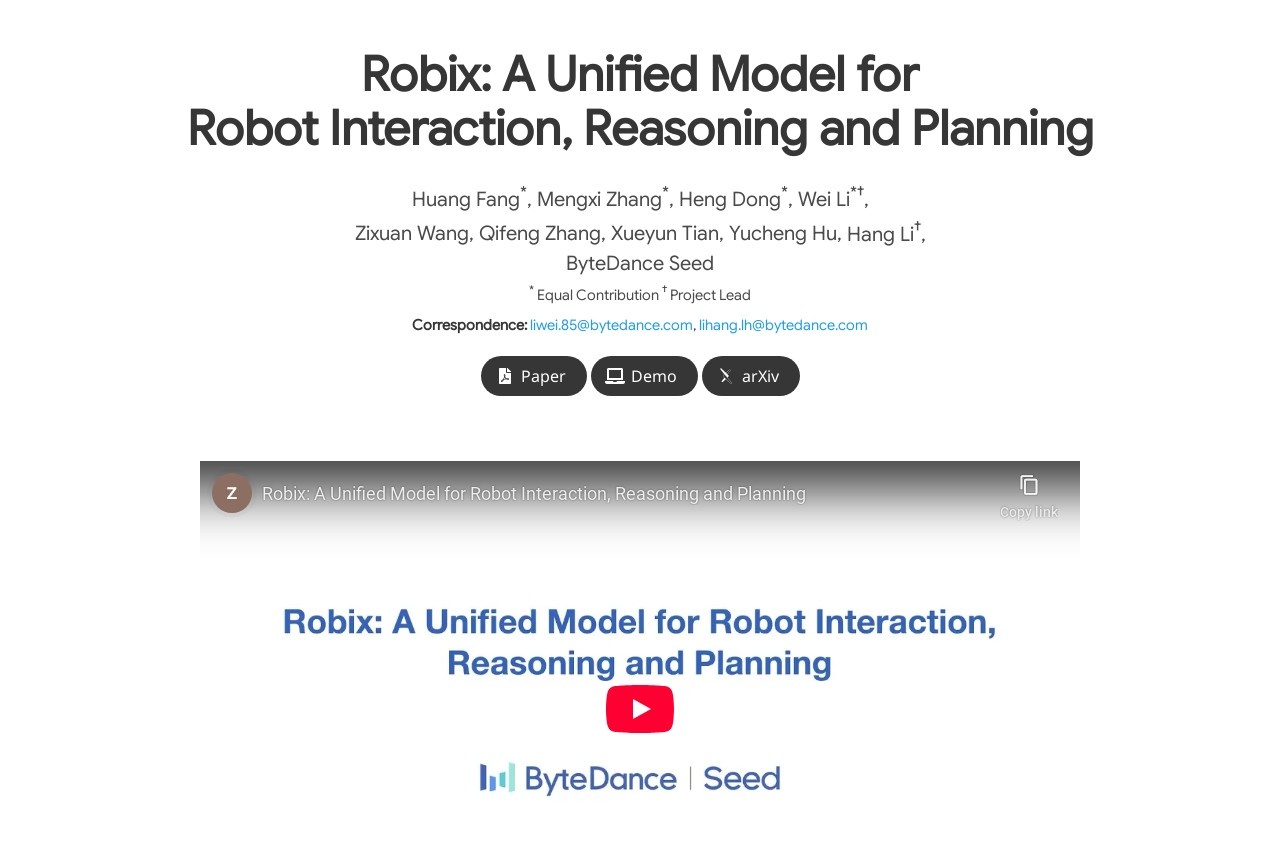 Robix | 字节跳动的机器人交互模型