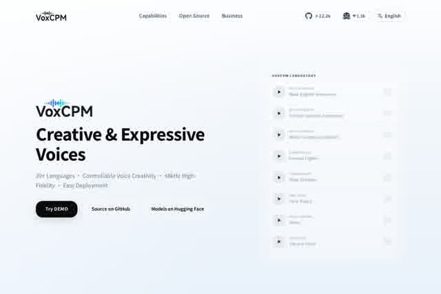 VoxCPM - Voice Cloning & Speech Synthesis
