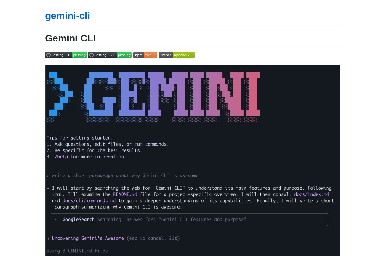 Gemini CLI - Google开源AI编程助手
