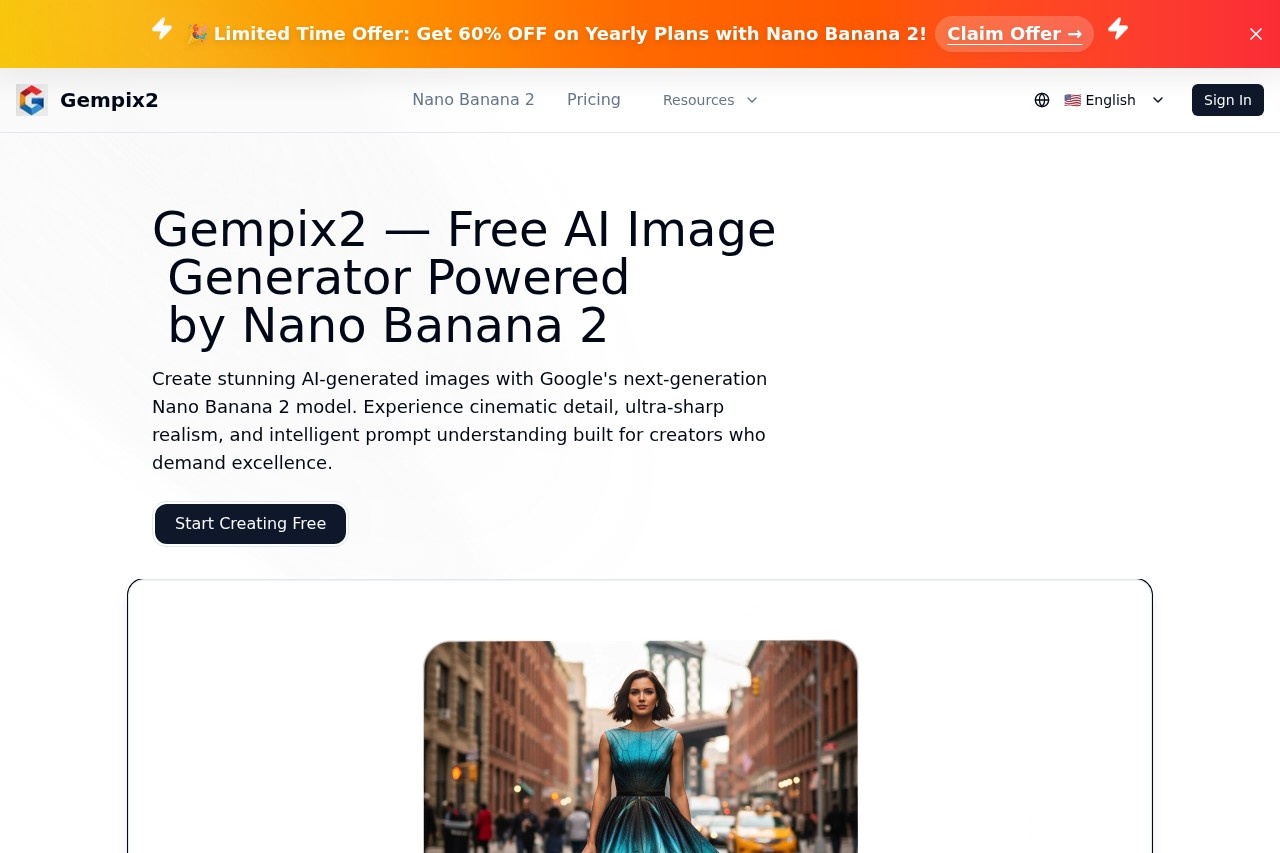 Gempix2 — Free AI Image Generator Powered by Nano Banana 2