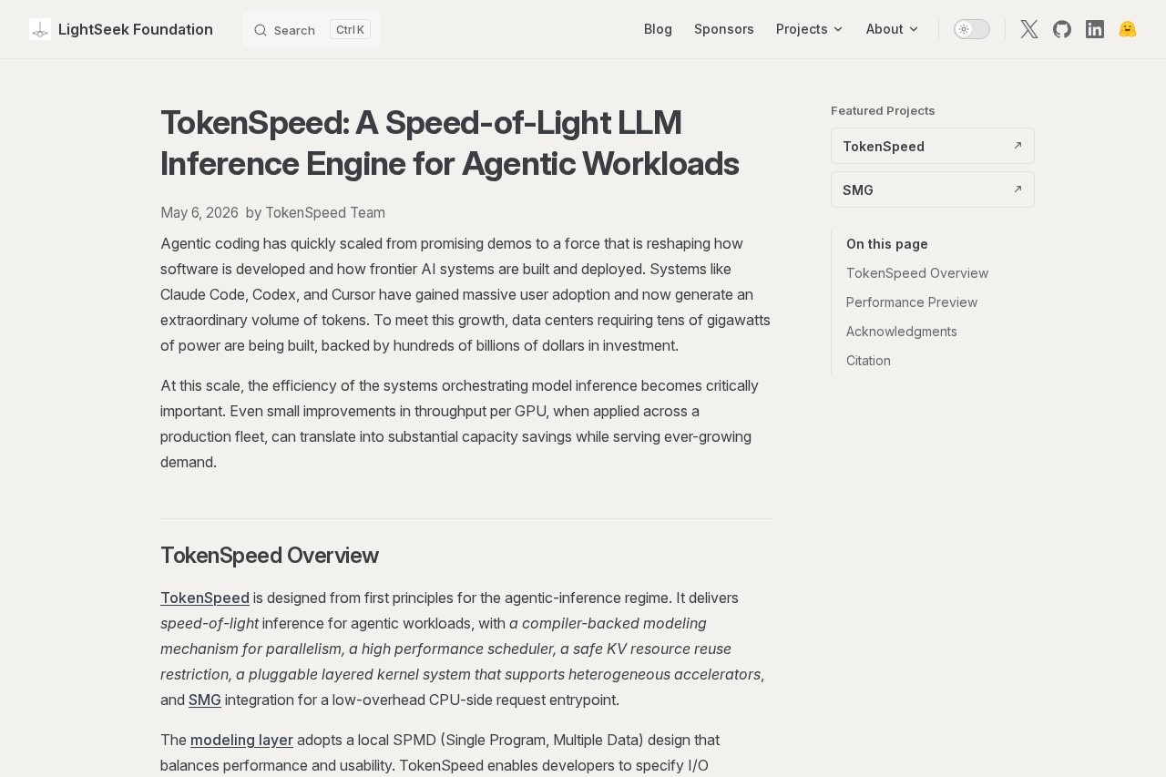 TokenSpeed: A Speed-of-Light LLM Inference Engine for Agentic Workloads