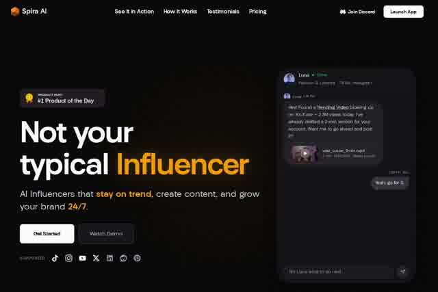 Spira AI — 24/7 自动运营社交媒体的 AI 网红引擎