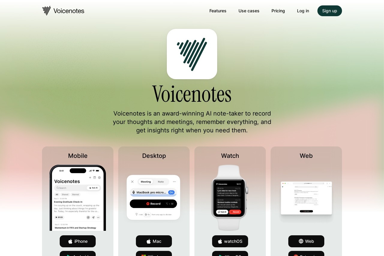 Voicenotes | AI语音笔记