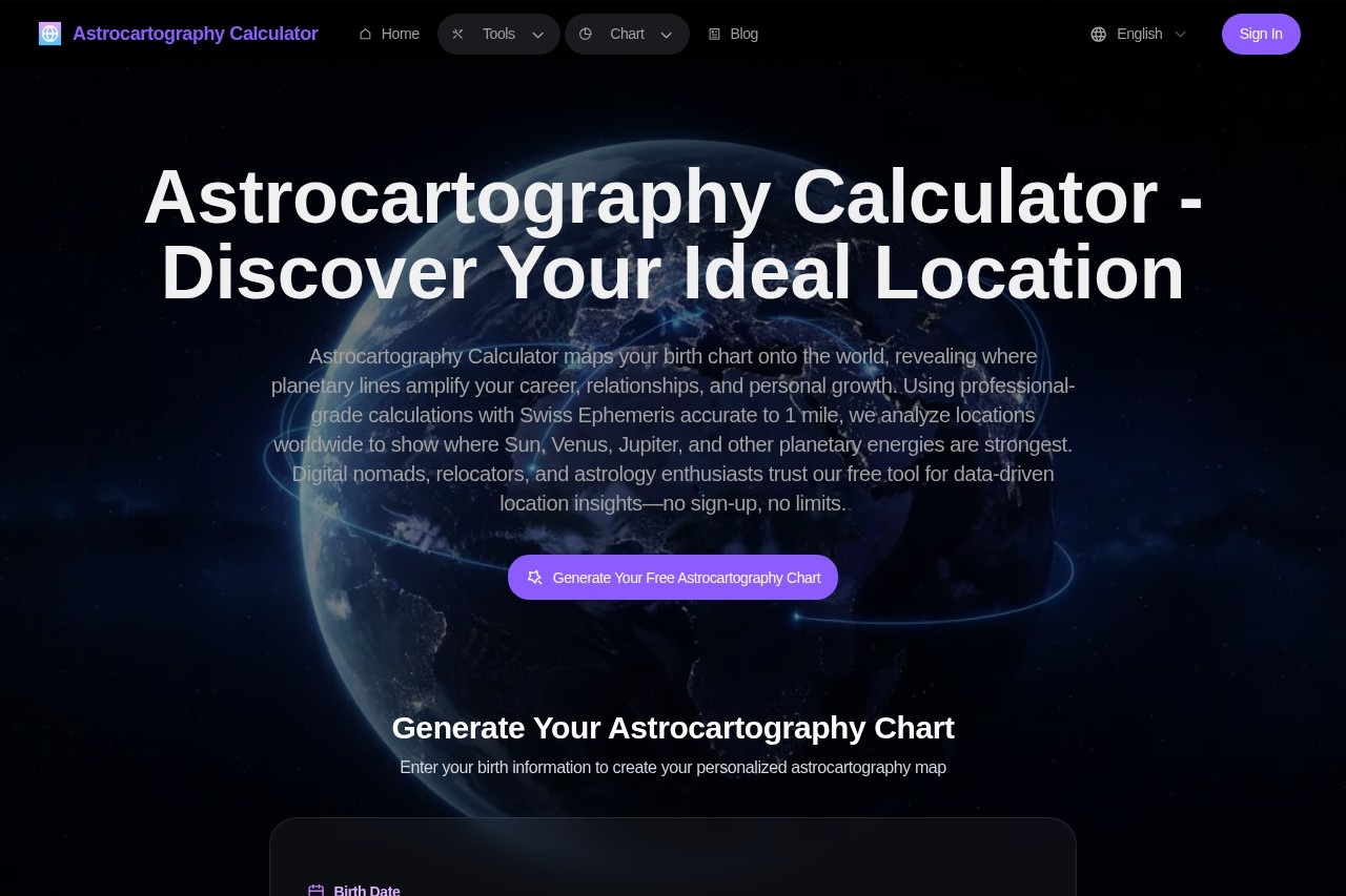 AstroCarto - AI占星地图计算器