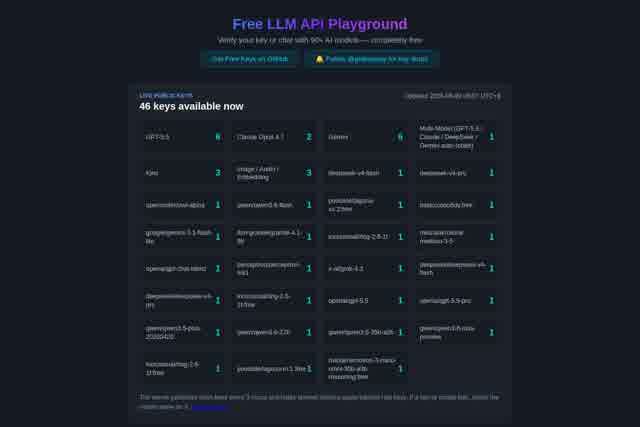 Free LLM API Playground - Chat with GPT-5.5, Claude, DeepSeek, Gemini