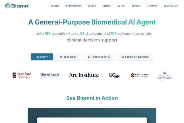 Biomni - 通用生物医学AI代理