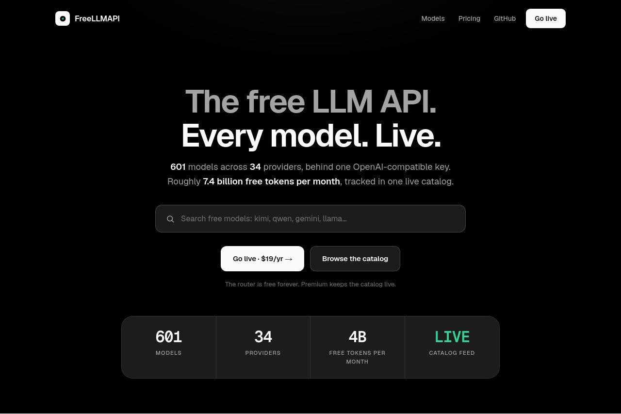 Free LLM API — every free model behind one key