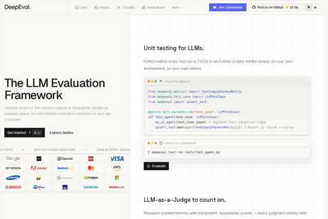 DeepEval by Confident AI - LLM Evaluation Framework
