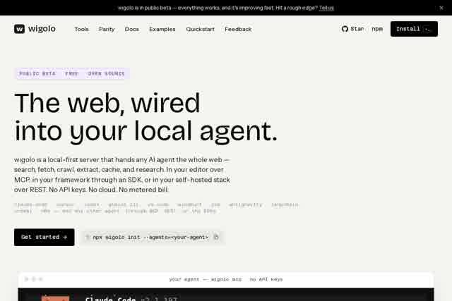 wigolo — local-first web intelligence for AI agents - 开源AI网络工具