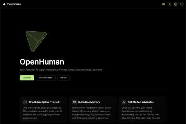 OpenHuman - TinyHumans - AI Avatars