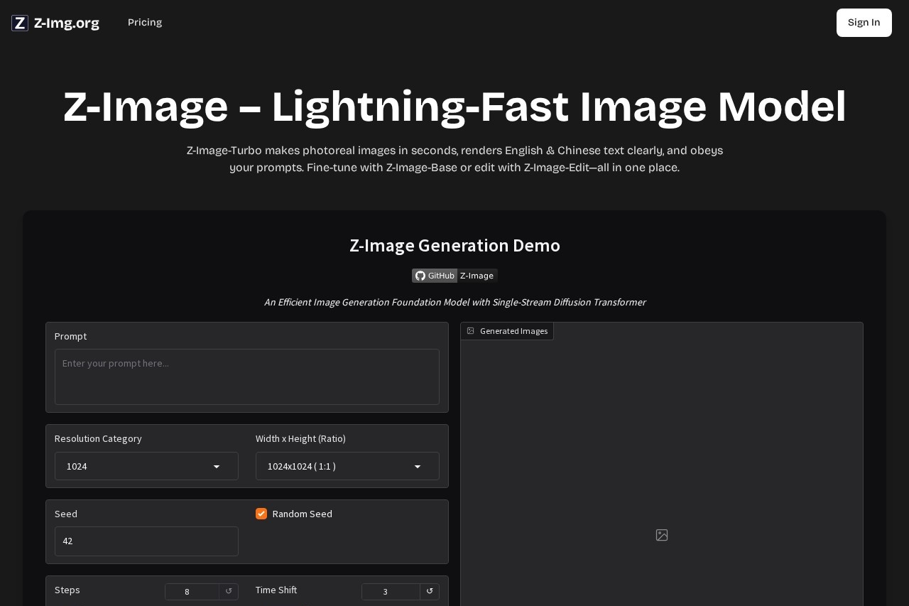 Z-Image AI Image Generator & Editor | Z-Img