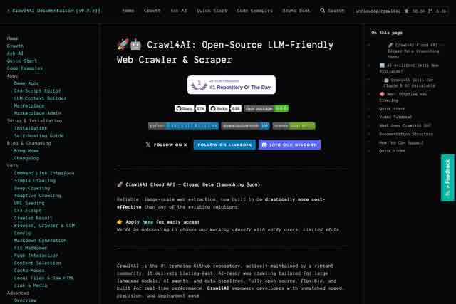 Crawl4AI - Web Crawler for AI