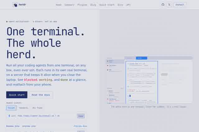 Herdr: one terminal for the whole herd