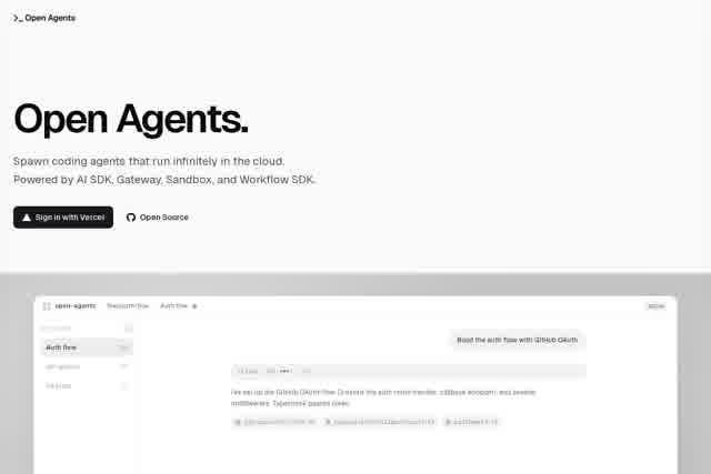 Open Agents - Cloud Coding Agents