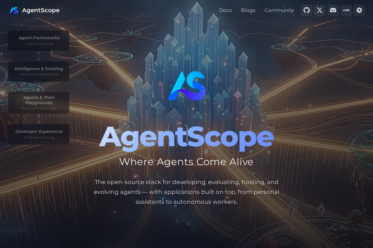 AgentScope — Where Agents Come Alive 截图