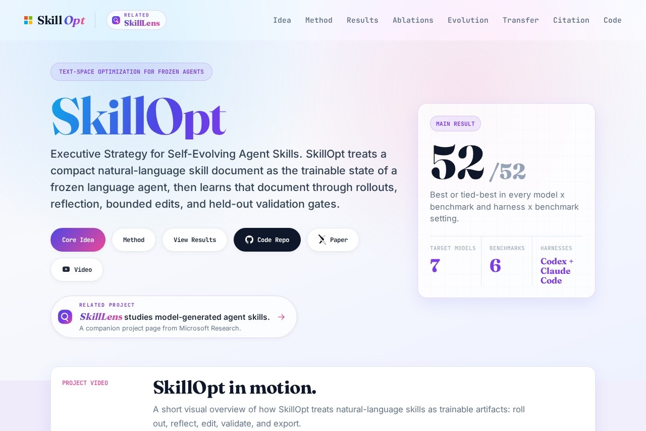 SkillOpt | Executive Strategy for Self-Evolving Agent Skills