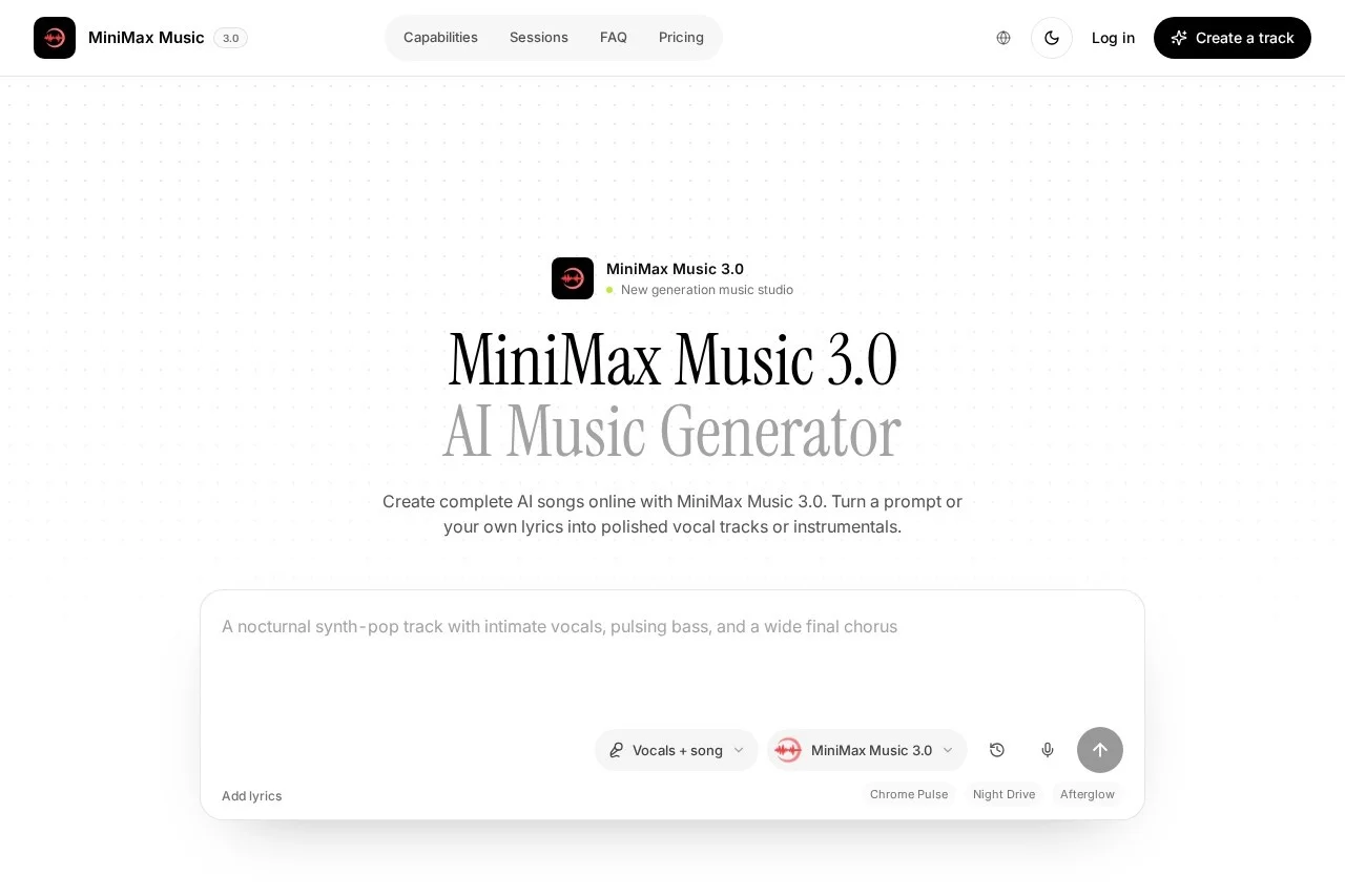 MiniMax Music 3.0 screenshot