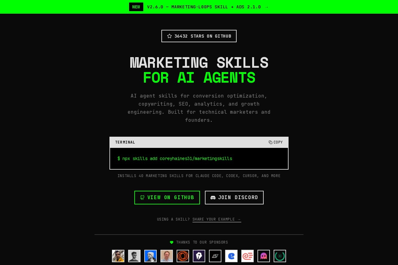 Marketing Skills for AI Agents - 营销技能 截图