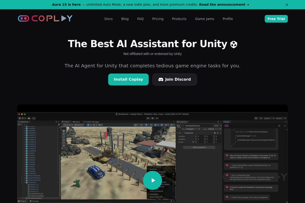 Coplay - AI Assistant for Unity Game Development - 智能协作 截图
