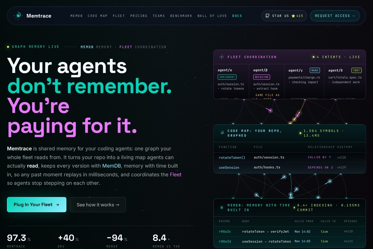 Memtrace | One graph, many agents 截图