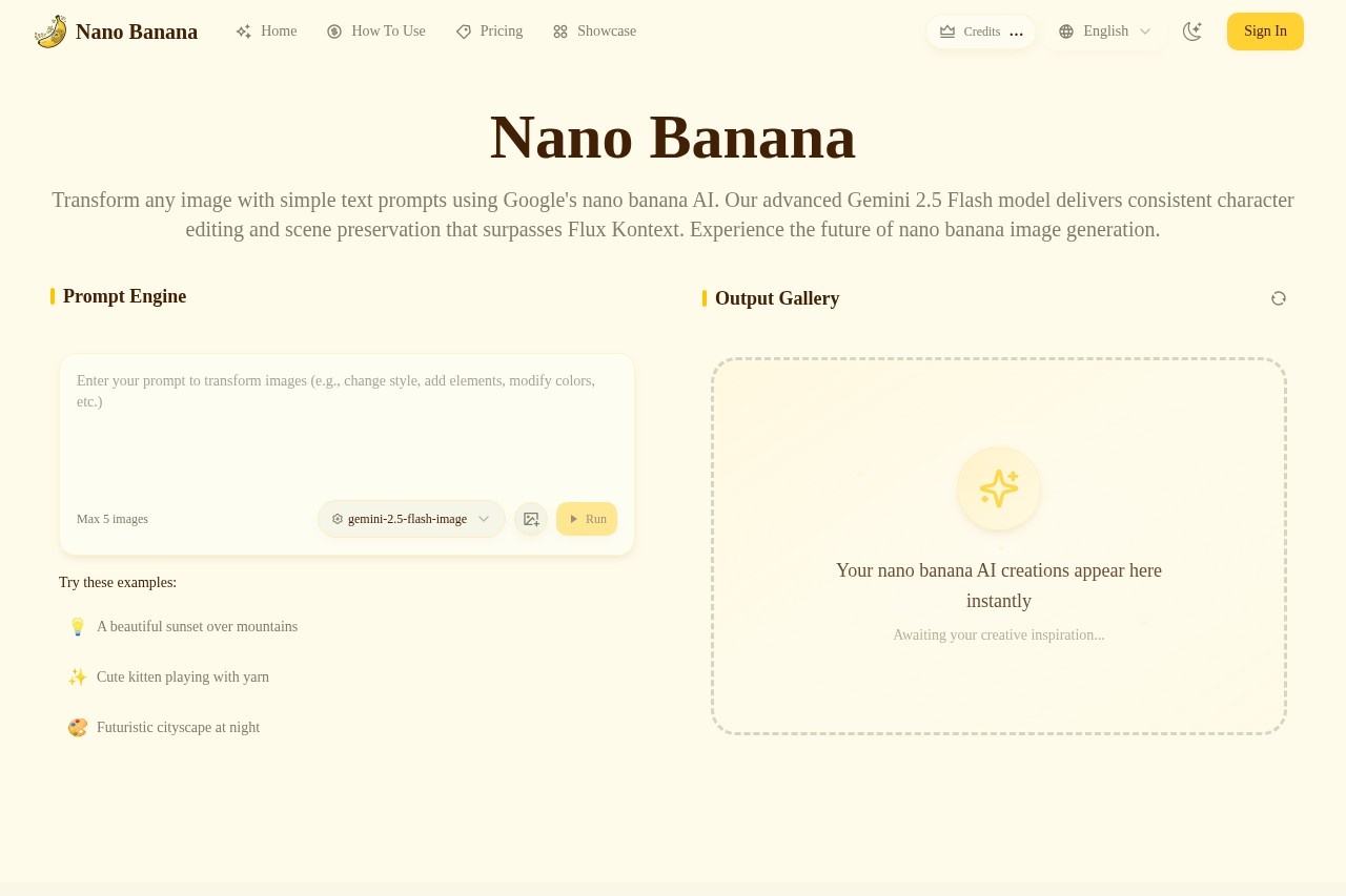 Nano Banana中文版 - 最强AI图像生成工具 | Google Gemini免费在线体验