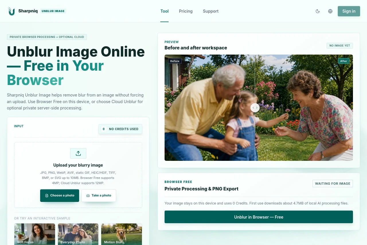 Sharpniq - Unblur Image Online