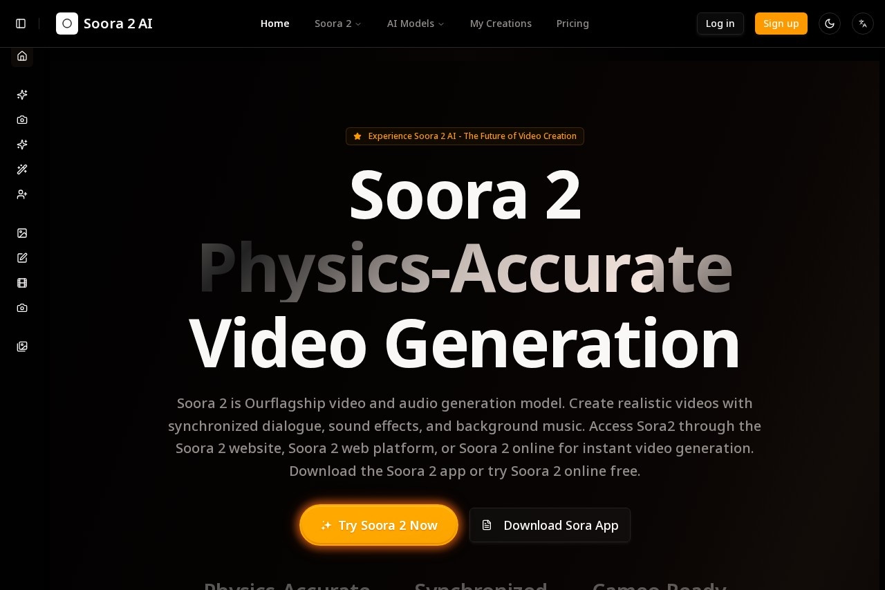 Sora 2 AI —— 基于物理精确模拟的AI视频与图像生成平台