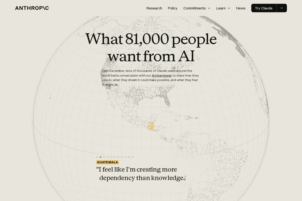What 81,000 people want from AI - Anthropic screenshot