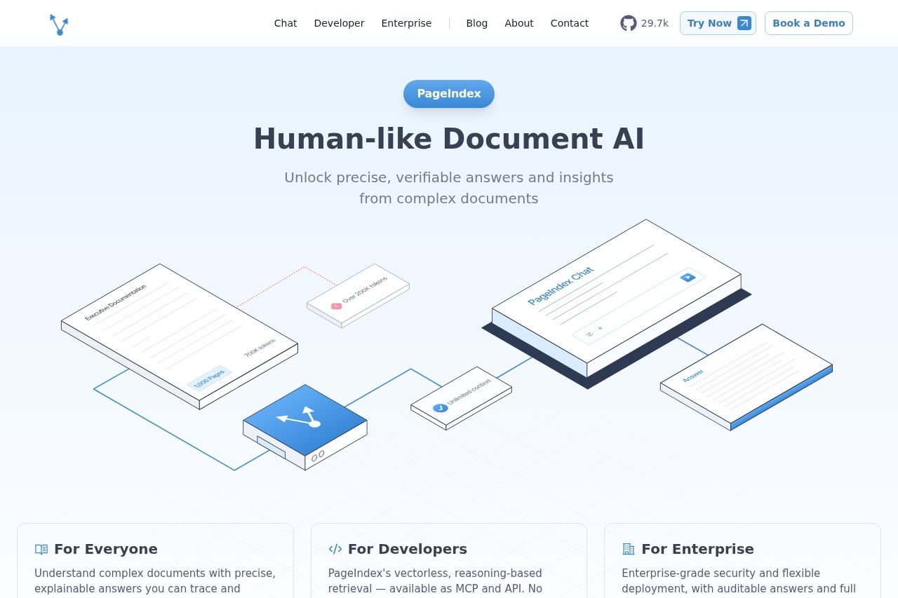 PageIndex - Human-like AI for Long Document Understanding - 智能文档理解 截图